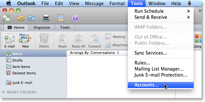set outlook for mac 2011 to receive messages automatically
